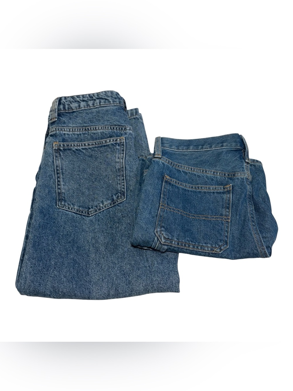 Old Navy Boys 12 Blue Solid Denim Cargo Shorts Baggy and H&M Jeans set